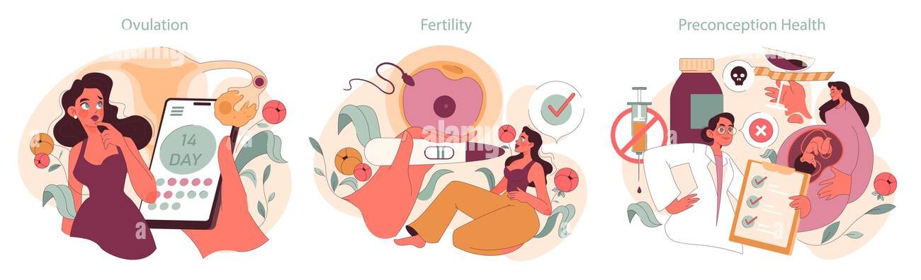 illustrative-guide-on-womens-reproductive-health-showcasing-ovulation-tracking-fertility-te