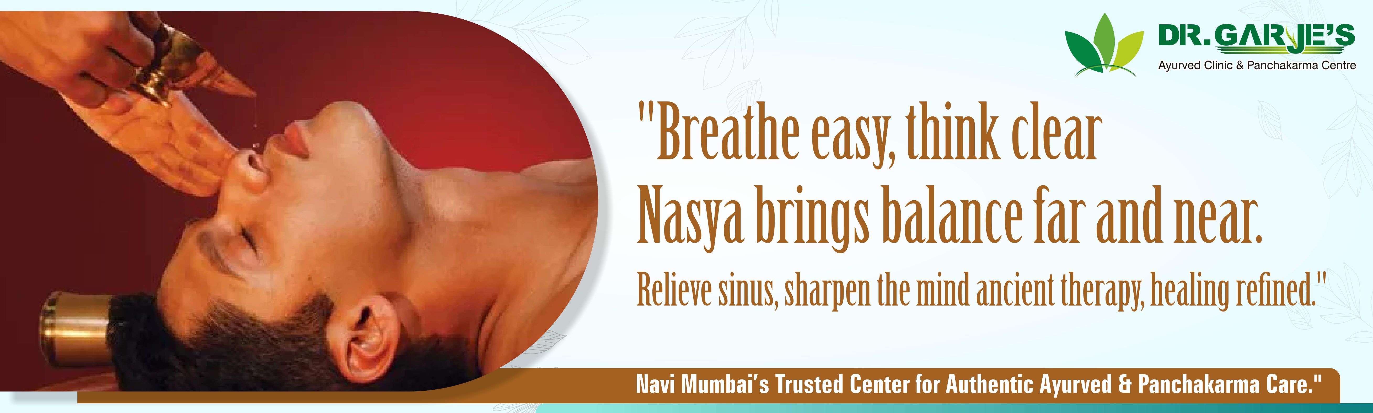 🌿 Revitalize your senses with Nasya therapy at Dr. Garje Ayurved Clinic – the best in Ayurvedic Panchakarma care for sinus, stress, and mental clarity.